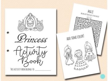 Princess Activity and Coloring Book Printable Download