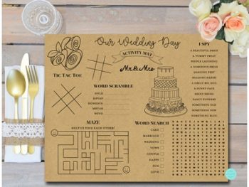 DOWNLOAD Wedding Kids Activity and Coloring Mat