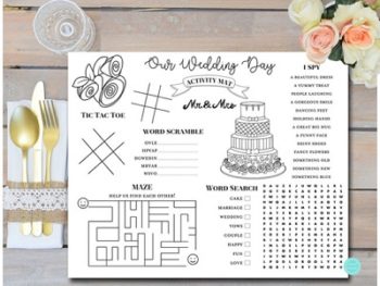 DOWNLOAD Wedding Kids Activity and Coloring Mat