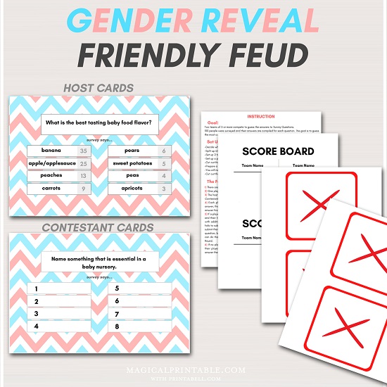 gender reveal friendly feud game