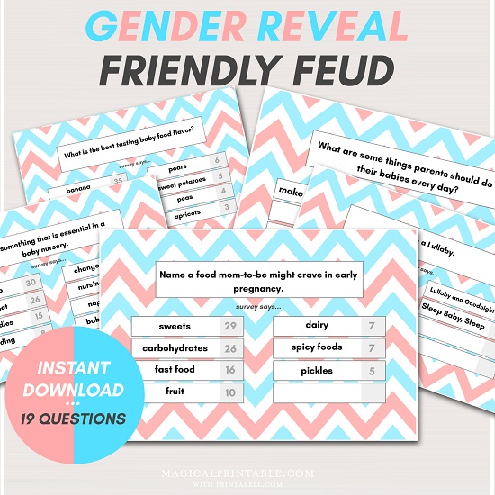 gender reveal friendly feud game