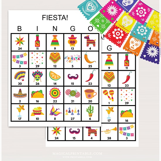 Fiesta Bingo Cards