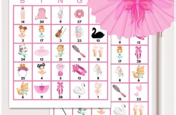 ballerina bingo game cards
