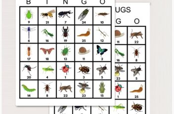 Printable Insects and Bugs Bingo Cards