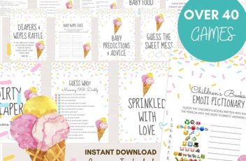 ice cream baby sprinkle games and signs