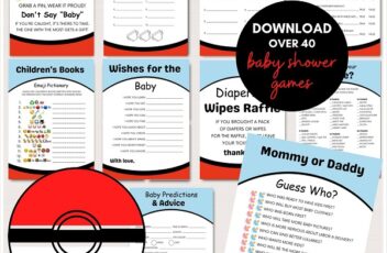 pokemon baby shower games bundle