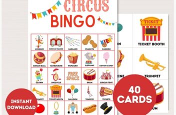 Circus Bingo Cards