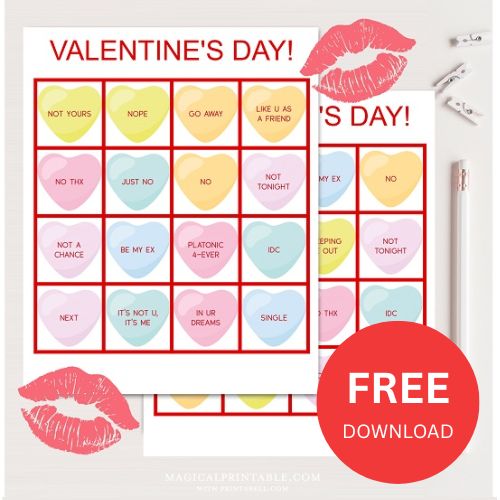 FREE Valentine’s Day Cupid Bingo Cards