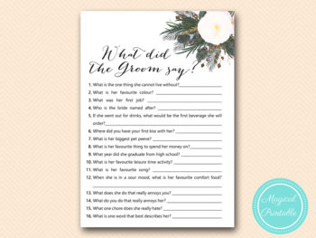 White Flower Bridal Shower Games – Printabell • Express