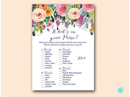 Navy Blue Garden what’s in your purse, purse hunt – Printabell • Express