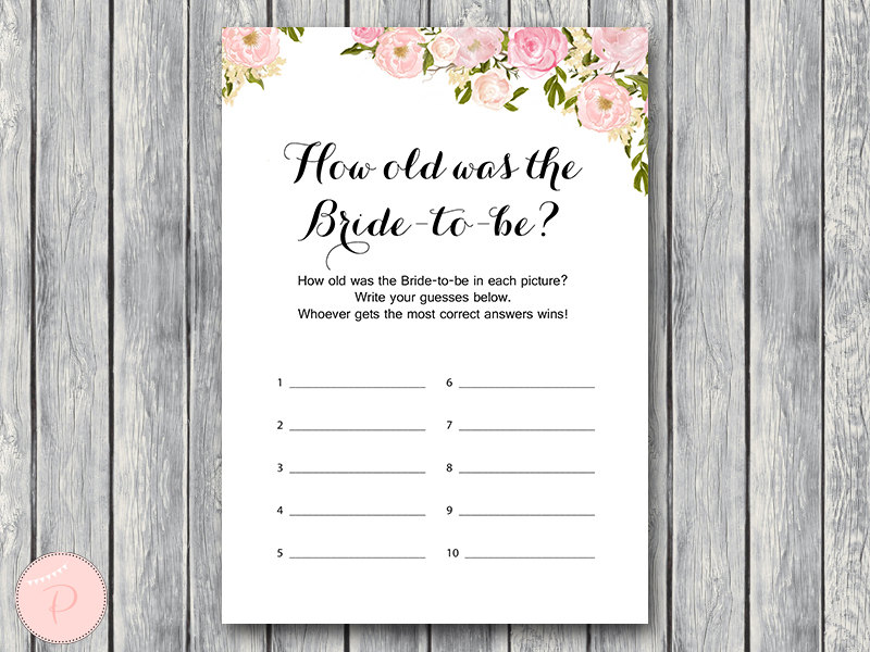 Pink Flower Bridal Shower Games Printable – Printabell • Express