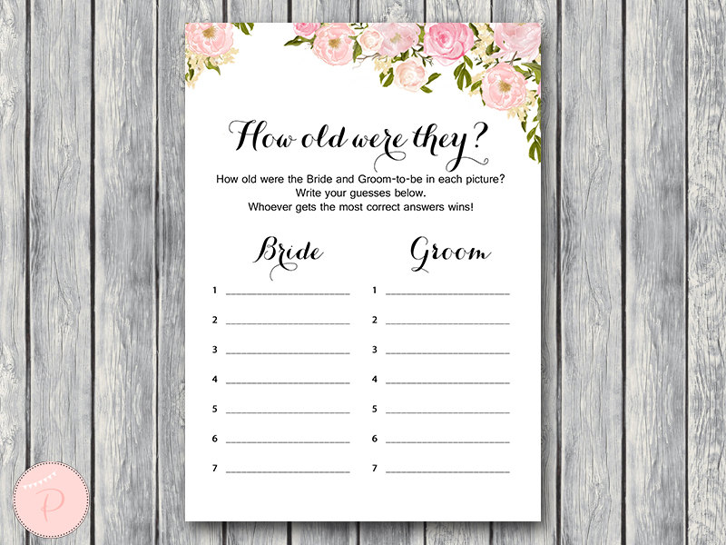 Pink Flower Bridal Shower Games Printable – Printabell • Express