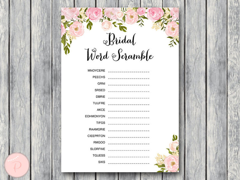 Peonies Bridal Shower Games Printable – Printabell • Express