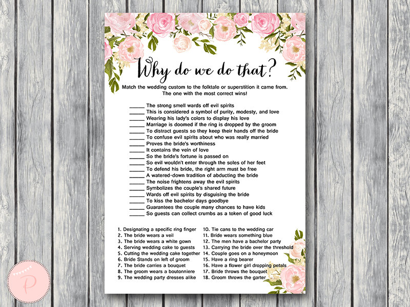 Peonies Bridal Shower Games Printable – Printabell • Express