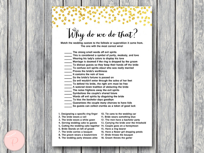 Gold Dots Bridal Shower Games – Printabell • Express