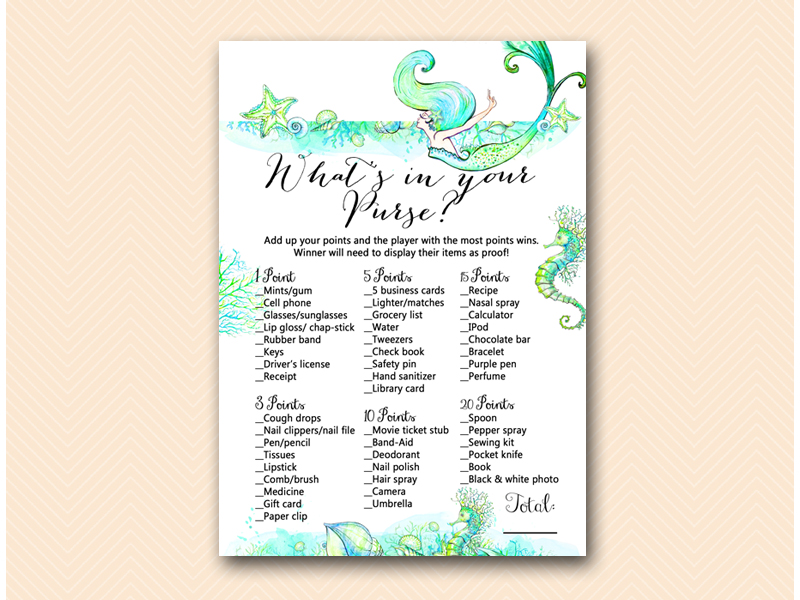 Mermaid Bridal Shower Game Printable – Printabell • Express