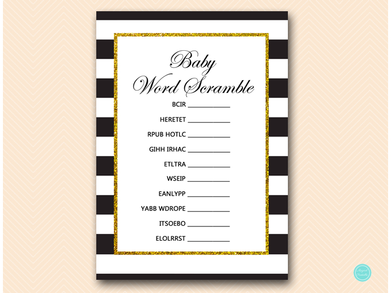 Black Gold Baby Shower Game Package – Printabell • Express