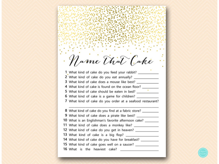 Gold Bridal Shower Game Package – Printabell • Express