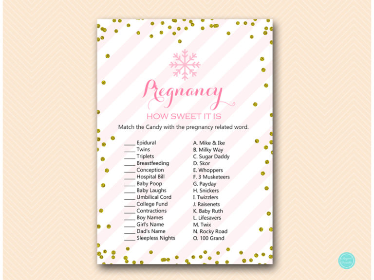 Pink Gold Winter Baby Shower Game Package – Printabell • Express