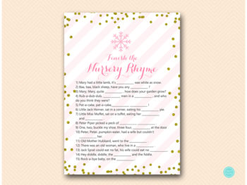 Pink Gold Winter Baby Shower Game Package – Printabell • Express