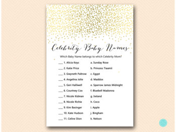 Gold Baby Shower Game Package – Printabell • Express