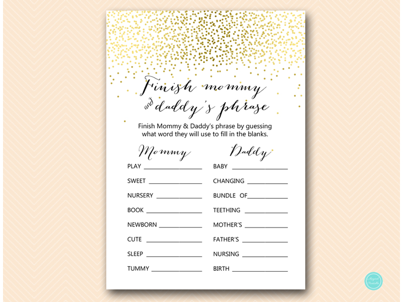 Gold Baby Shower Game Package – Printabell • Express