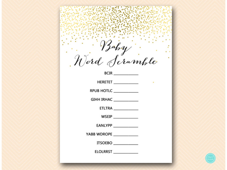 Gold Baby Shower Game Package – Printabell • Express