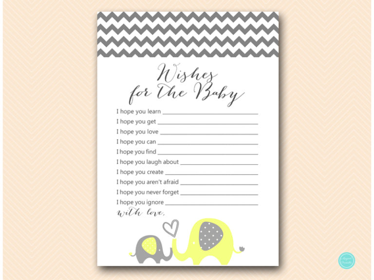 Yellow Elephant Baby Shower Games – Printabell • Express