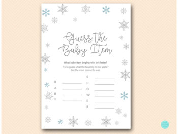 Winter Wonderland Glitter Baby Shower Game Package – Printabell • Express