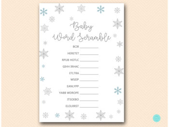 Winter Wonderland Glitter Baby Shower Game Package – Printabell • Express