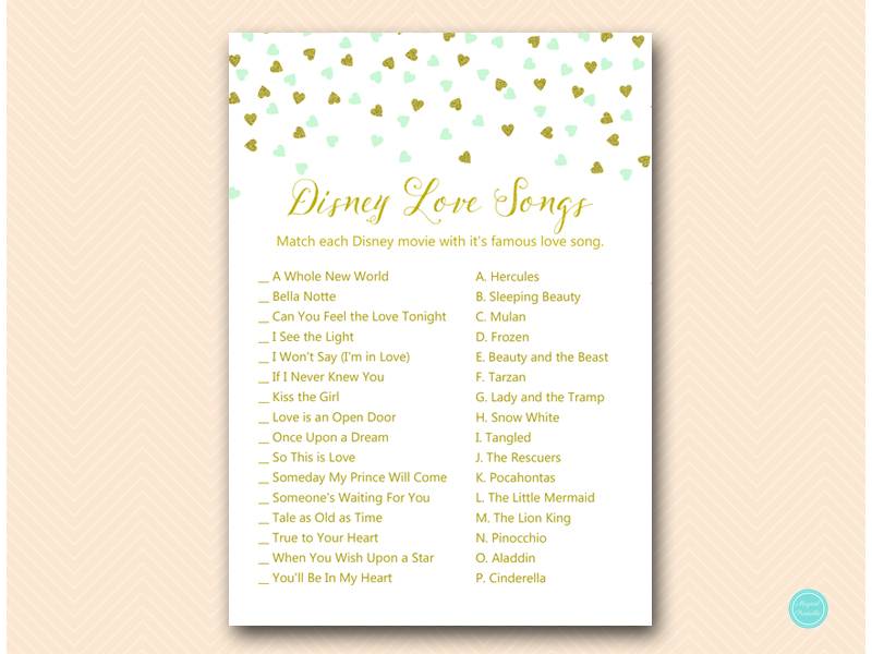 Mint and Gold Bridal Shower Game Package – Printabell • Express