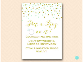 Mint and Gold Bridal Shower Game Package – Printabell • Express