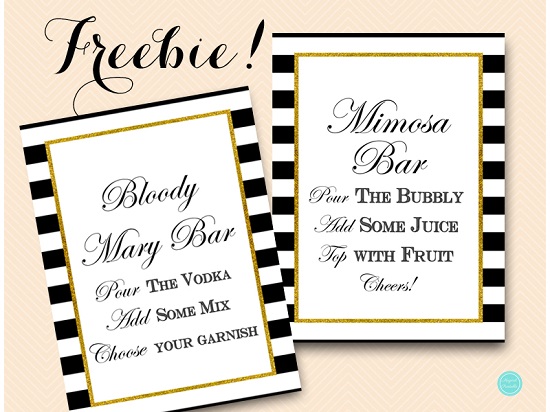 Mimosa Bar Printable- Blue