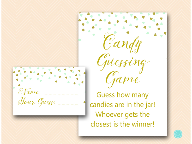 Mint and Gold Baby Shower Game Package – Printabell • Express