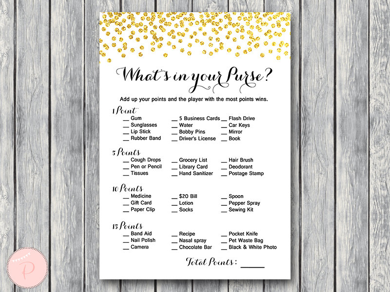 Gold Confetti Bridal Shower Games – Printabell • Express