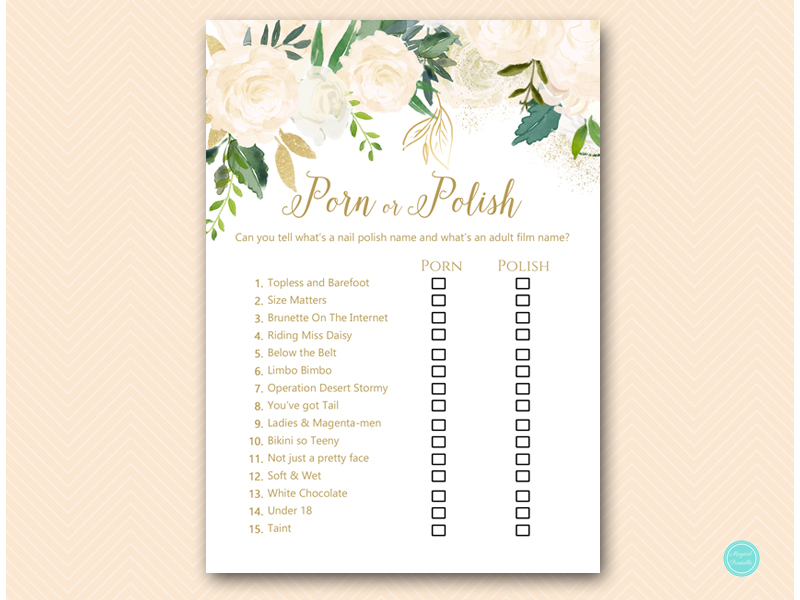 Gold and Bluff Bridal Shower Activities & Games – Printabell • Express