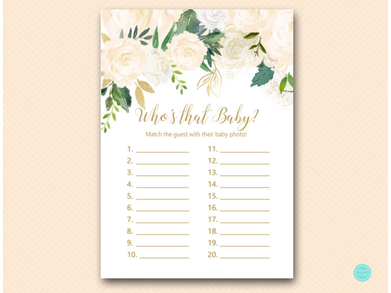 Blush Floral Baby Shower Games Package – Printabell • Express