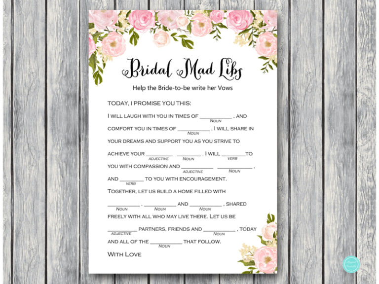 Peonies Bridal Shower Games Printable – Printabell • Express