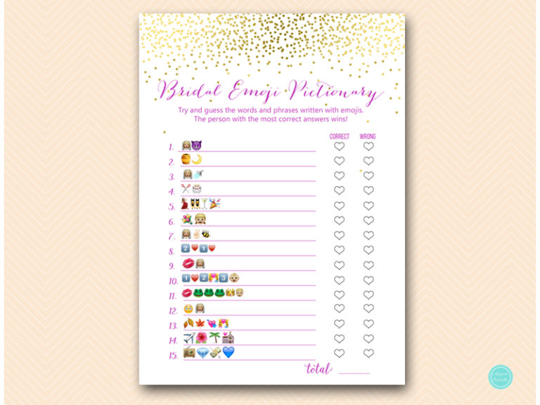 Purple and Gold What did Groom Say & Emoji Game – Printabell • Express