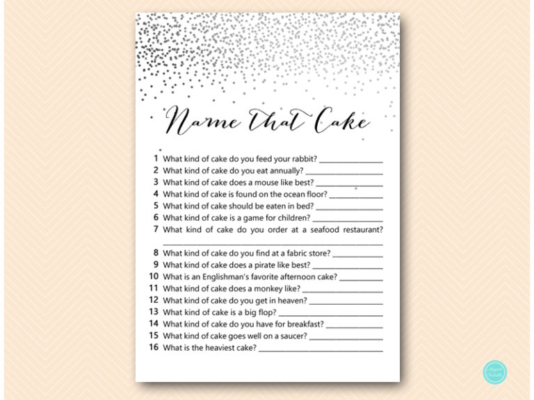 Silver Confetti Bridal Shower Games – Printabell • Express