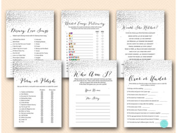 Silver Confetti Bridal Shower Games – Printabell • Express