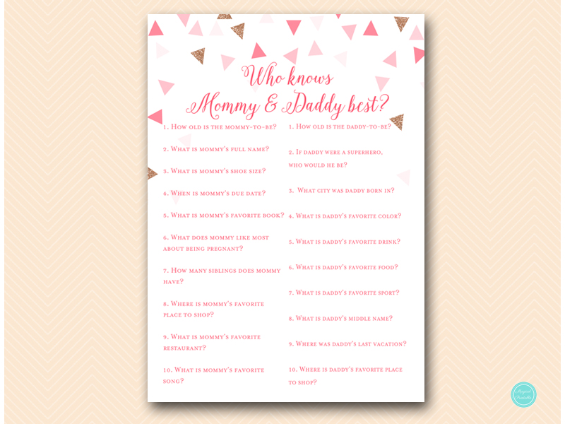 Pink Geometric Baby Shower Games Package – Printabell • Express