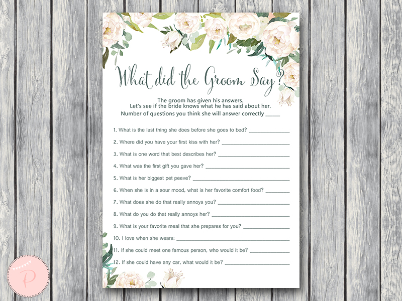 Ivory Floral Bridal Shower Games Package – Printabell • Express