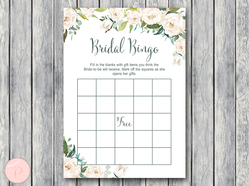 Ivory Floral Bridal Shower Games Package – Printabell • Express