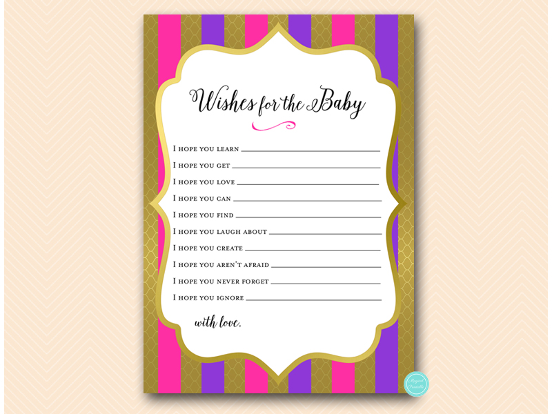 Pink Purple Moroccan Baby Shower Games – Printabell • Express