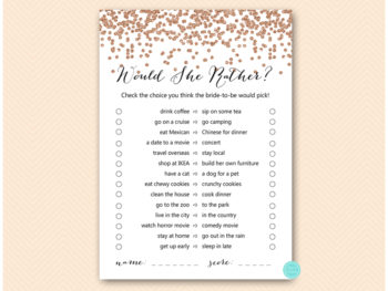 Rose Gold Bridal Shower Games – Printabell • Express