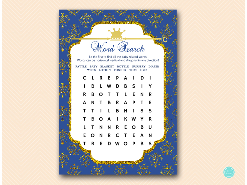 Navy Royal Prince Baby Shower Games Package – Printabell • Express