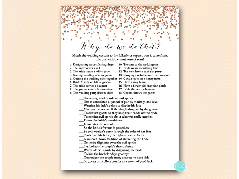 Rose Gold Bridal Shower Games – Printabell • Express