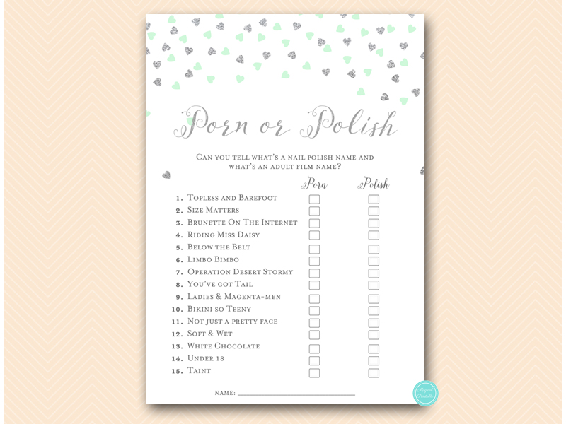 Silver and Mint Bridal Shower Game Pack – Printabell • Express