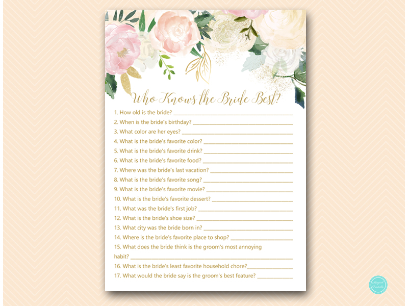 Pink and Blush Bridal Shower Game Package – Printabell • Express